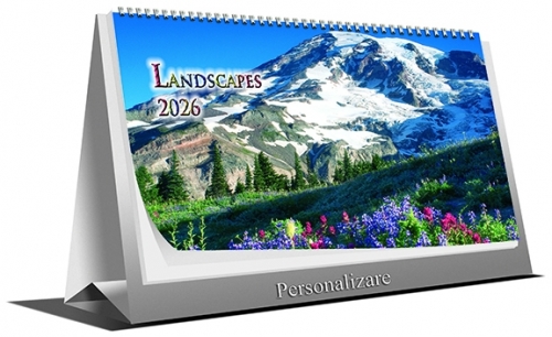 Calendar de birou Landscapes, 21 x 10 cm, 6 file, 2026